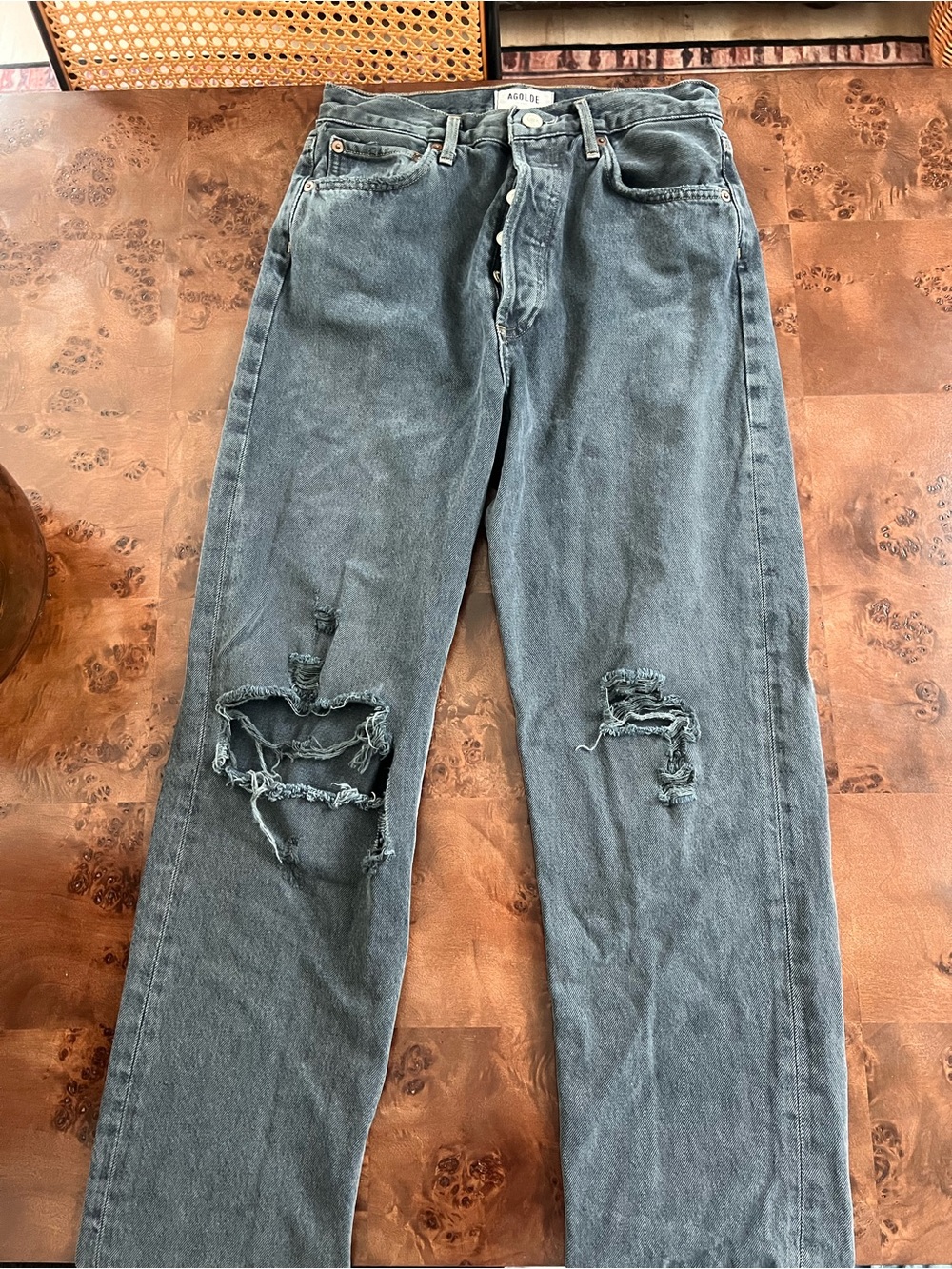 Agolde Women's 90s pinch waist Straight distressed jeans